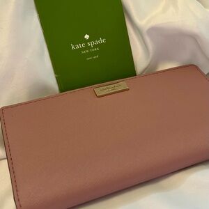 Kate Spade New York Large Bifold Wallet- Mauve / Rose / Blush